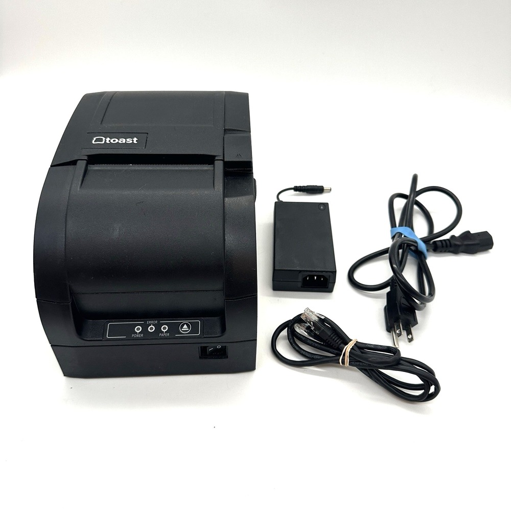 Toast TKP300 Dot Matrix POS Kitchen Printer Ethernet Serial LAN w/ AC Power Cord